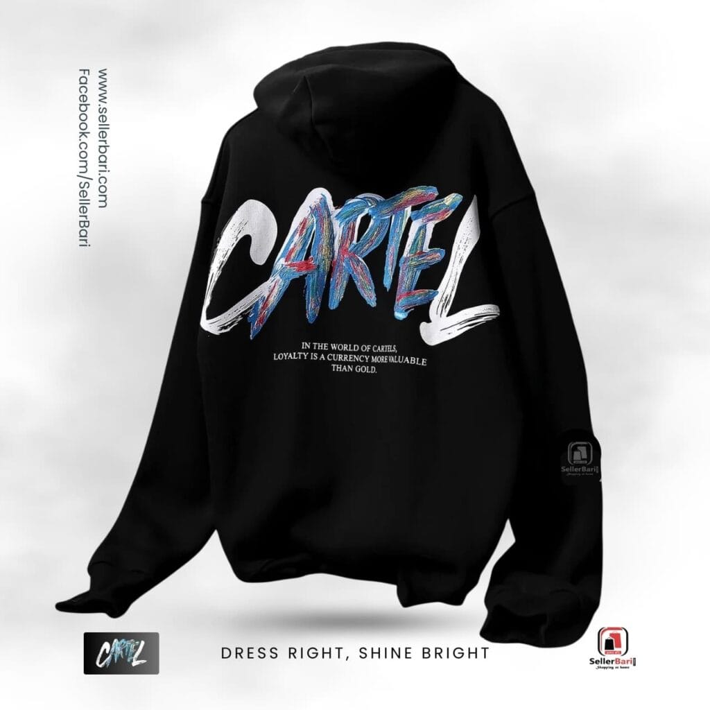 Cartel Drop Shoulder Hoodie Black