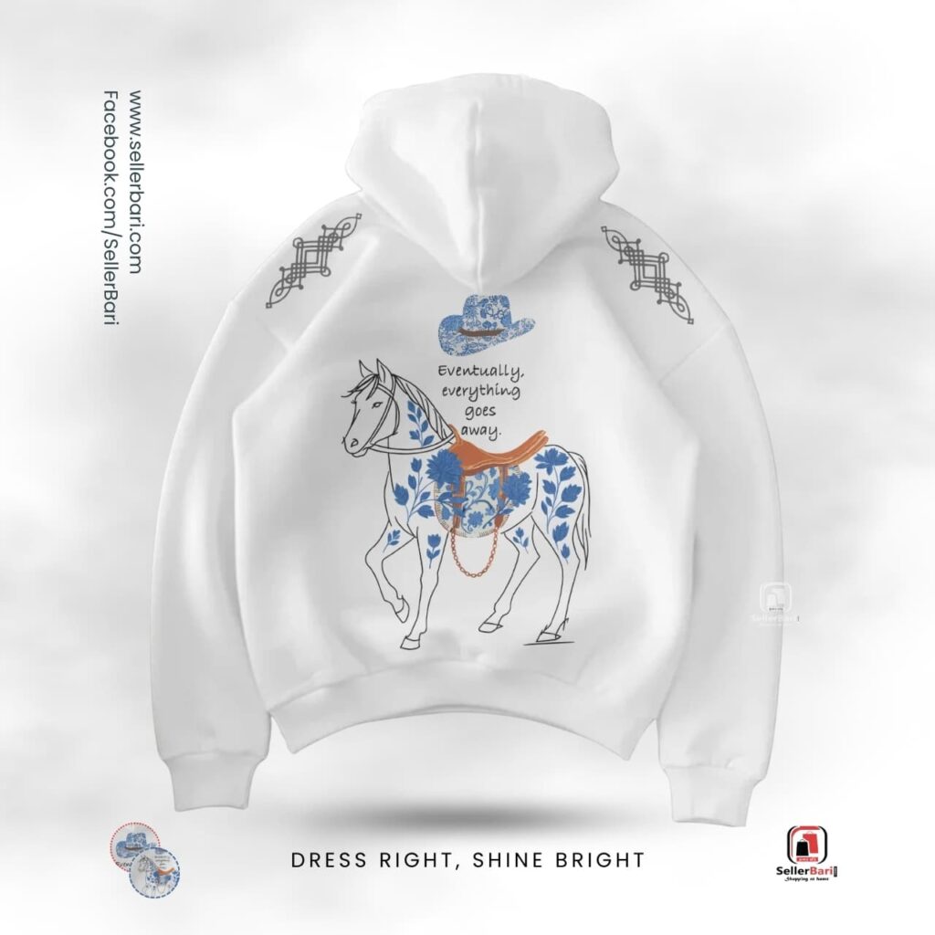 Everything Goes Away Oversized Dropsholder Hoodie White