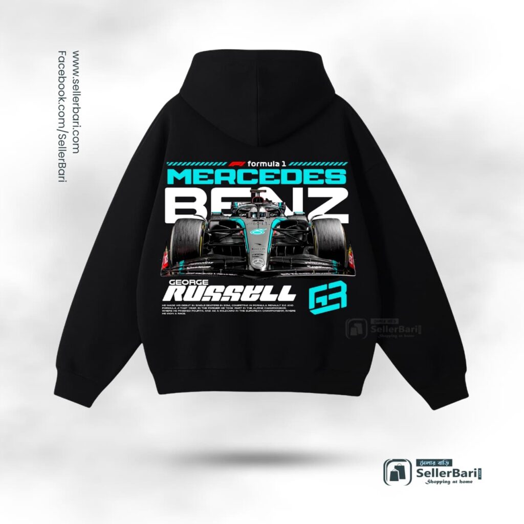 F! Mercedes George Russell Drop Shoulder Hoodie