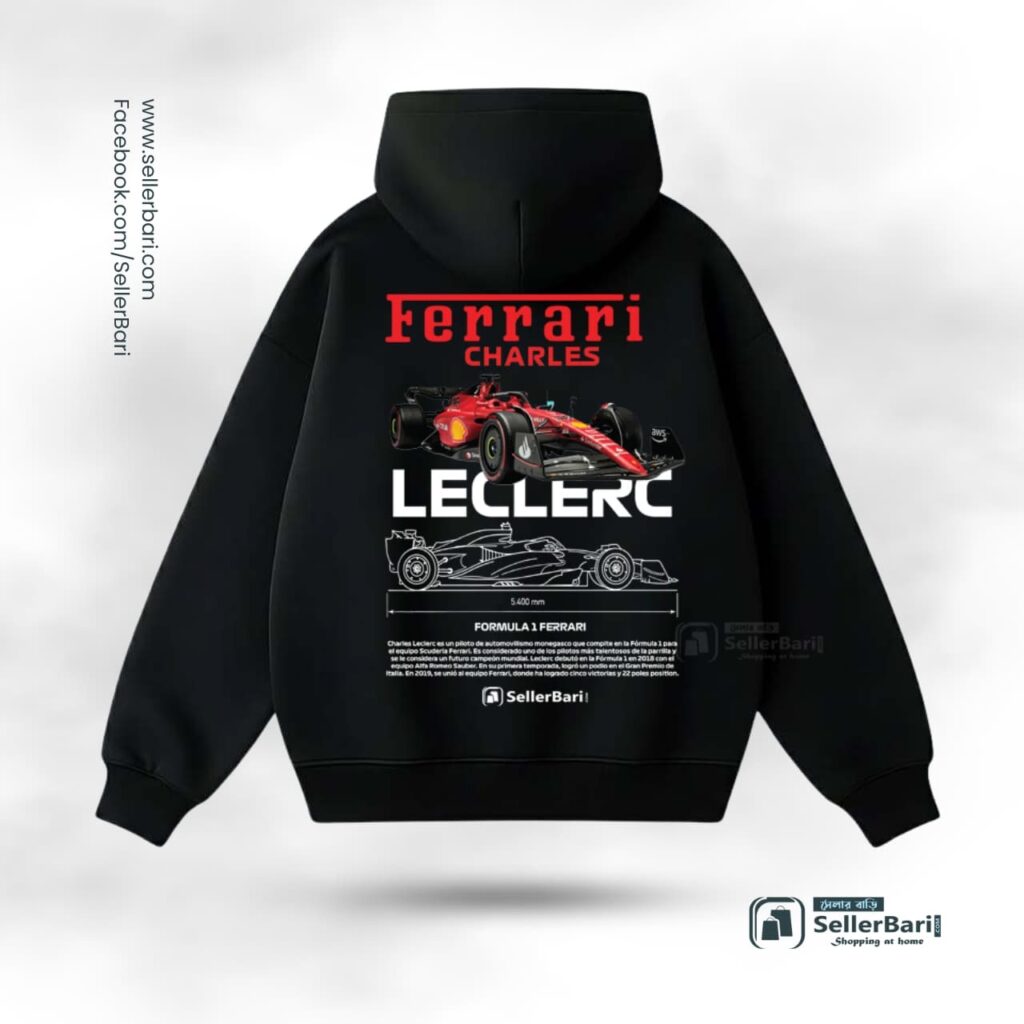 F1 Ferrari Charles Drop Shoulder Hoodie